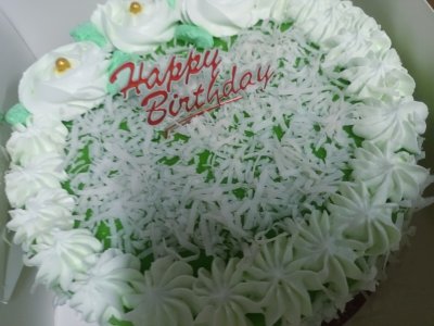 Eggless Pandan Layer Vegan Cake